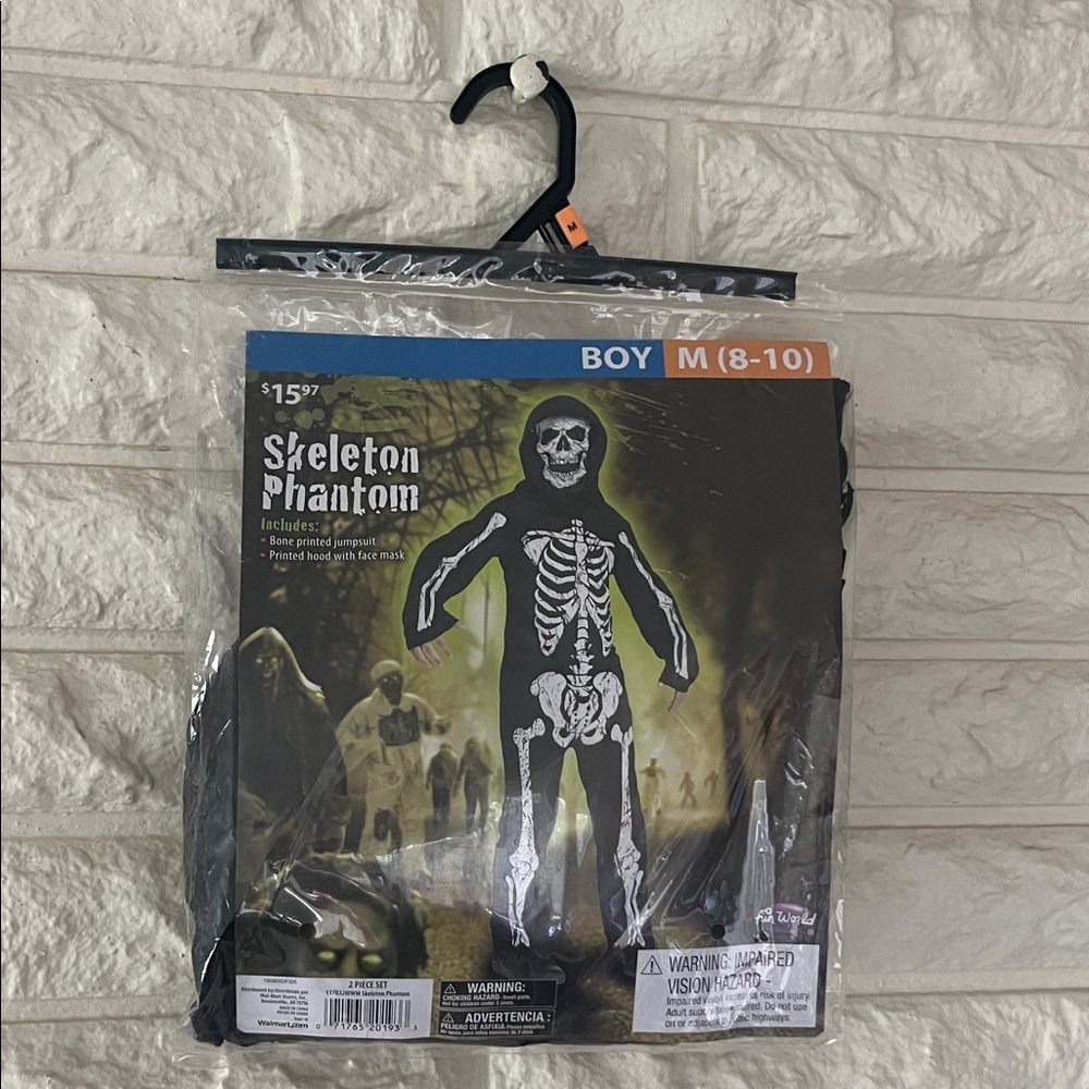 Skeleton Phantom Kids Costume - Black